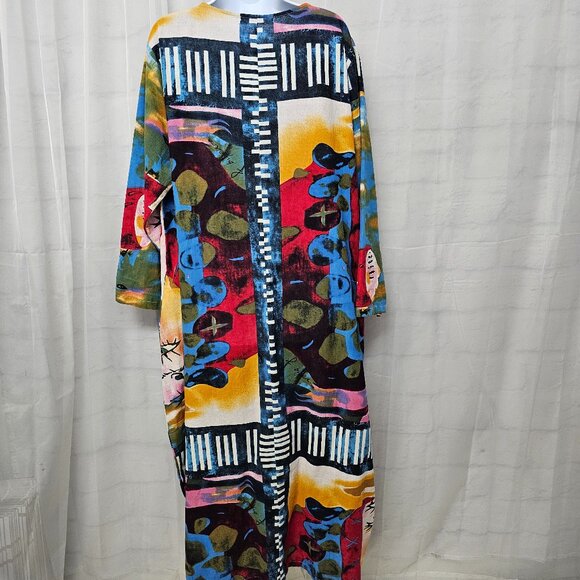 Audate Dress Maxi Artsy Avant Garde Evil Eye Shift Festival 3XL - Picture 6 of 11